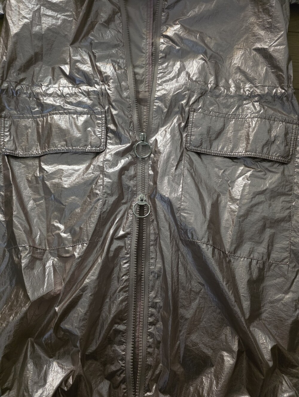 NWT Avec Les Filles Metallic Rain Jacket- S - Picture 9 of 13
